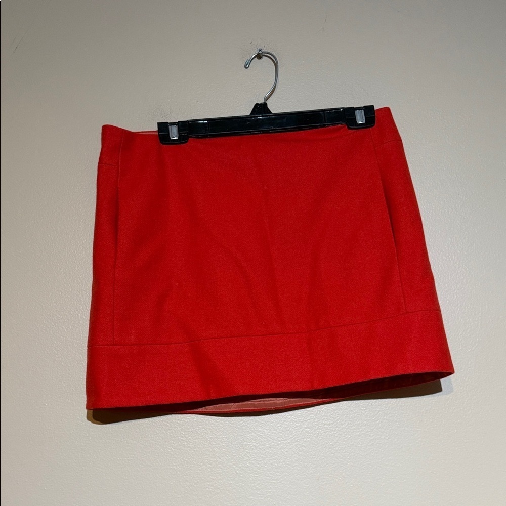 J. Crew wool Vibrant Red wool Mini Skirt